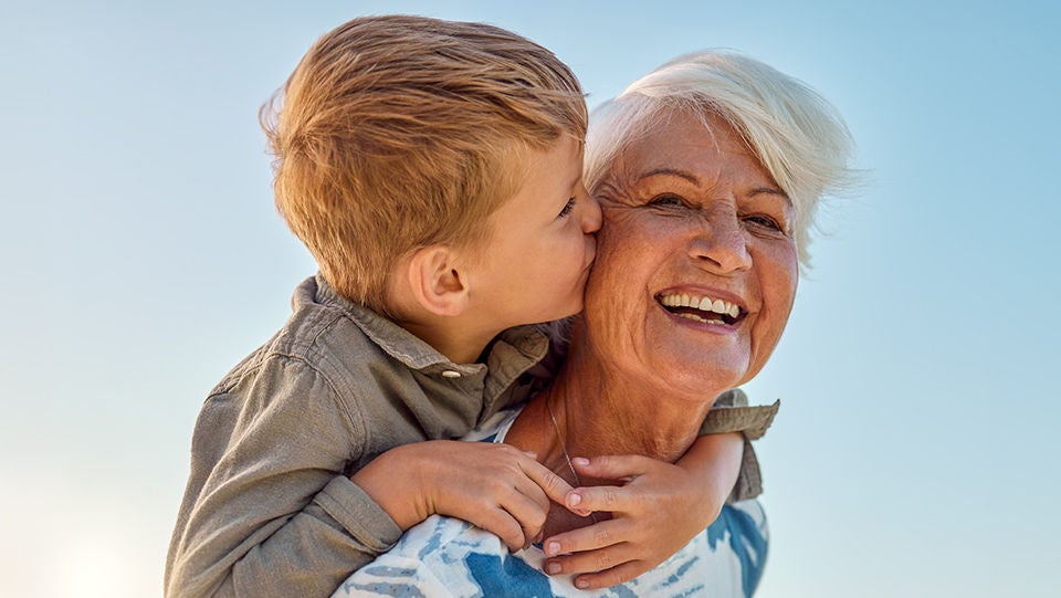Woman and young relative enjoying the outdoors.