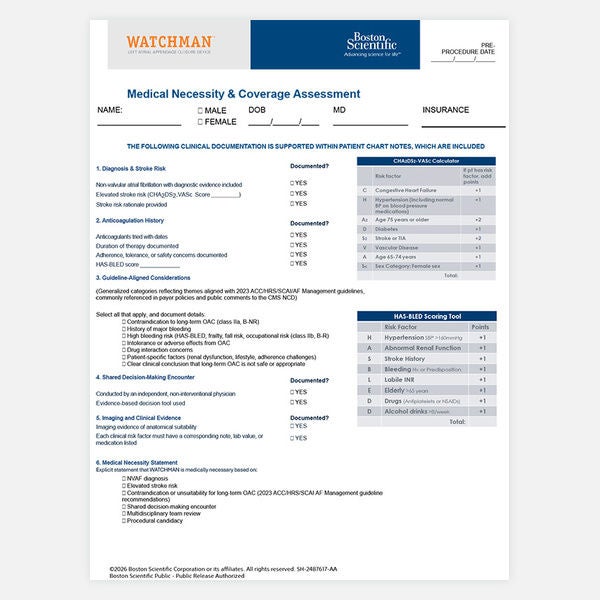 WATCHMAN Medical Necessity and Coverage Assessment