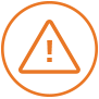 An orange warning icon.