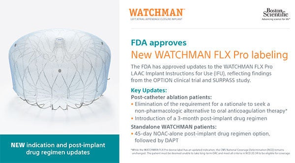 Screenshot of DAPT post-implant drug regimen postcard