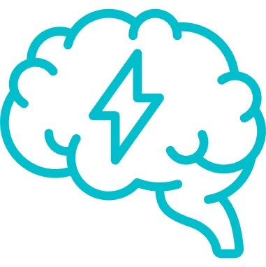 A brain with a lighting bolt.