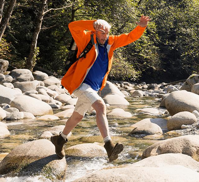 background image of man hiking