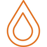 Orange drop icon.
