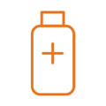 Orange pill bottle icon.
