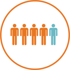 4 in 5 people icon.