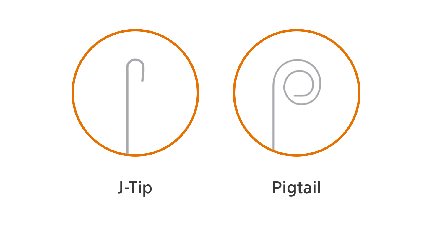 versacross rf wire images including j-tip and pigtail versions