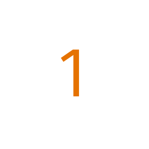 orange number one in white circle