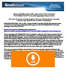 WATCHMAN FLX FDA Approval Press Release Thumbnail