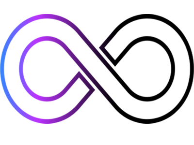 An infinity loop in gradients with black.