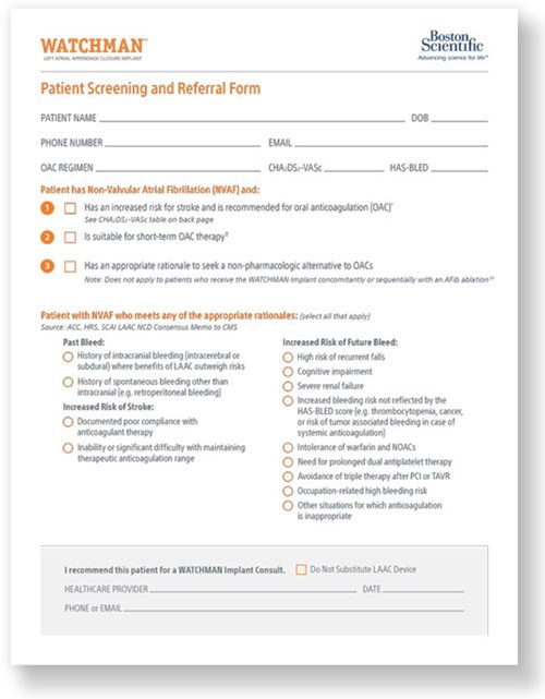 WATCHMAN Patient Referral Form Thumbnail