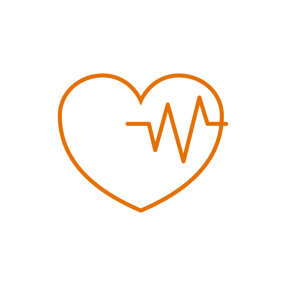An orange heart icon with a heartbeat inside it.