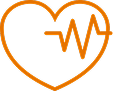 An orange heart icon with a heartbeat inside it.