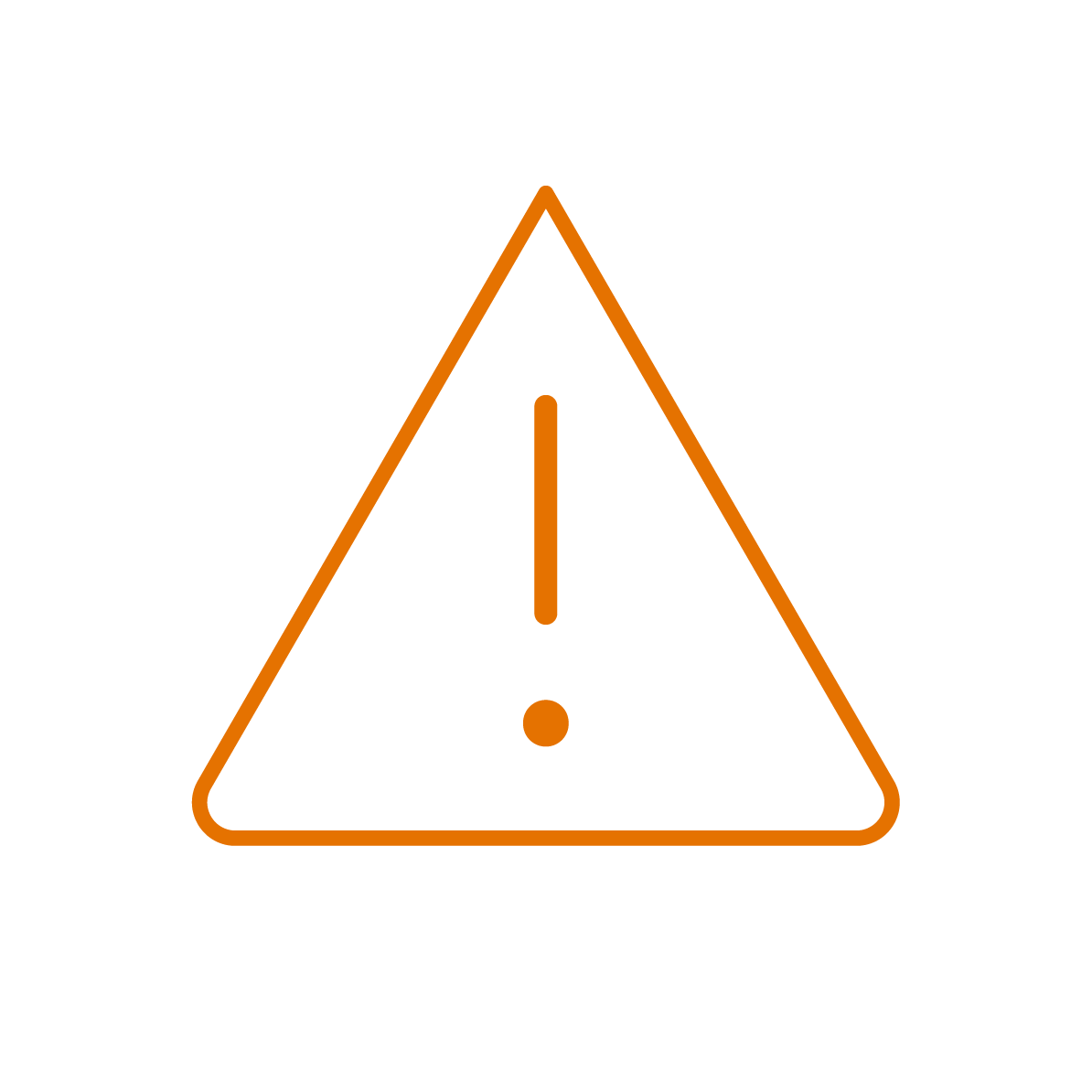 An orange warning icon