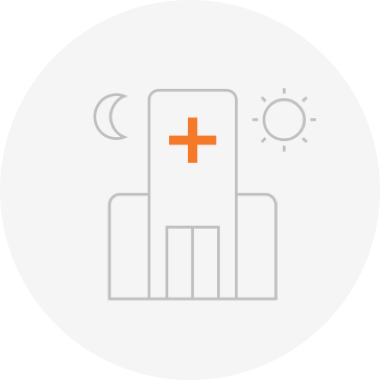 An icon of a hosptial.